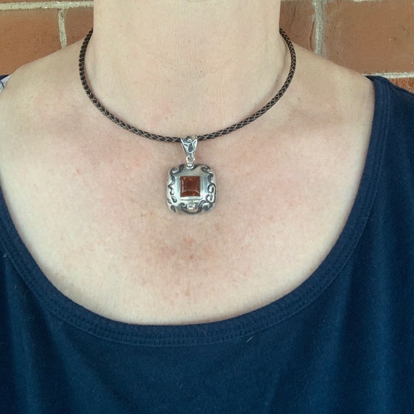 SILPADA Sterling Silver Amber pendant necklace - Picture 9 of 13